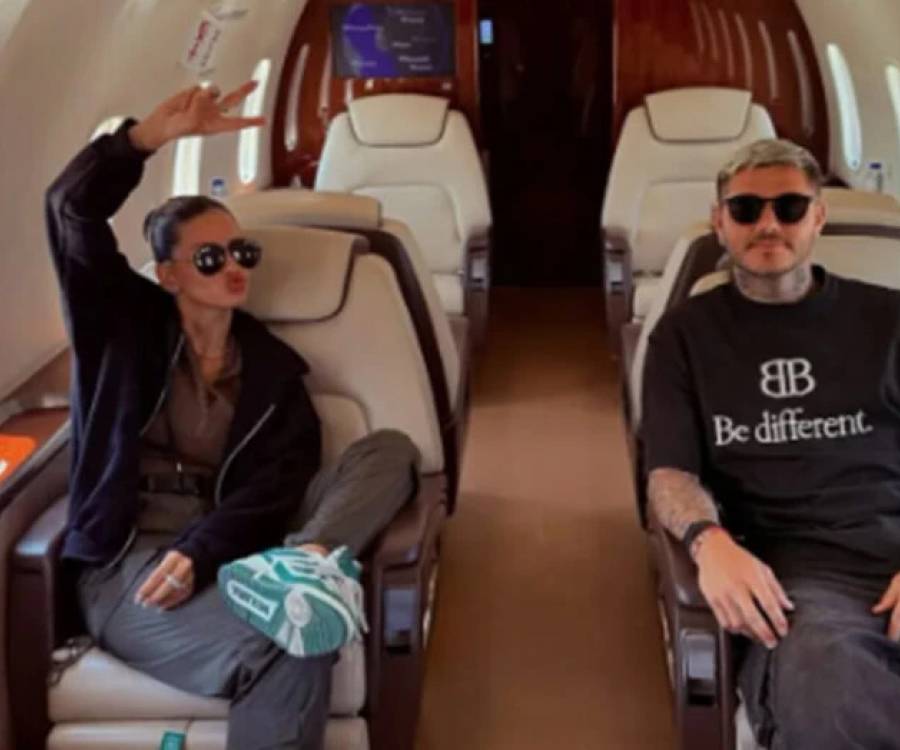 La China Suárez y Mauro Icardi publicaron su primera foto en el avión privado