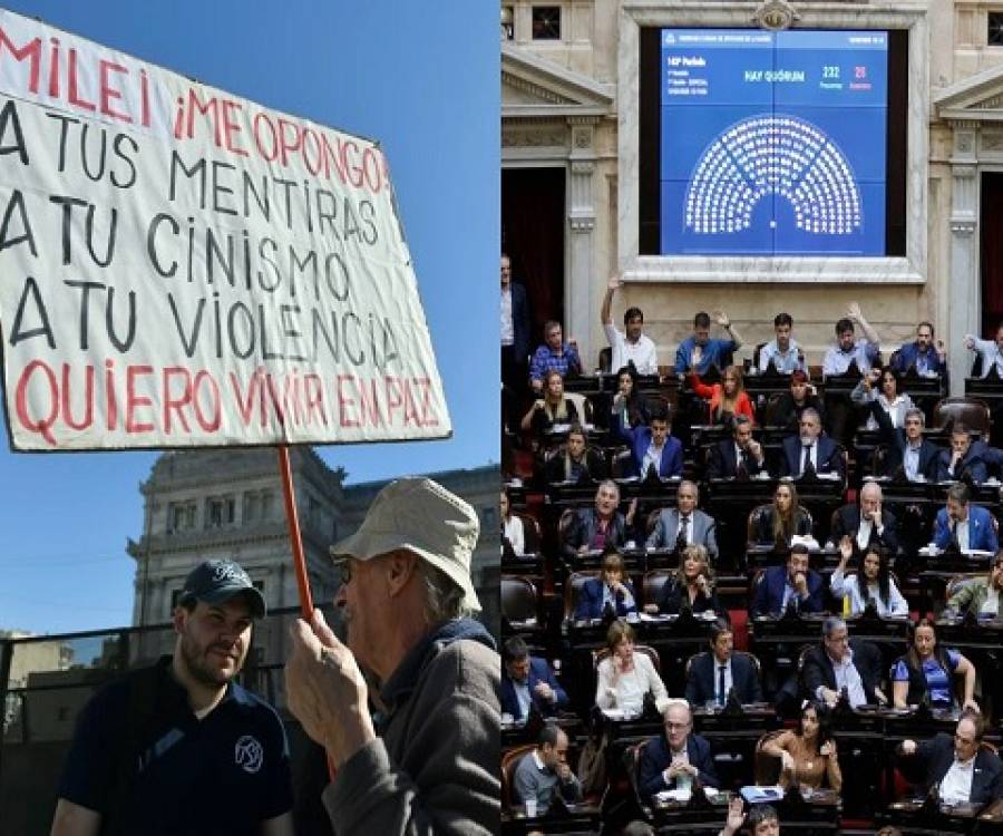 Tensión dentro y fuera del Congreso: marcha y sesión clave por el acuerdo con el FMI