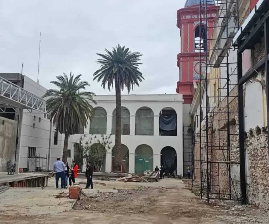 La obra de restauración de la histórica Casa de Gobierno en su etapa final