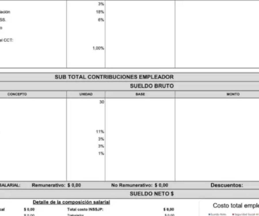 Nuevo recibo de sueldo tras la reglamentación de la reforma laboral del Gobierno