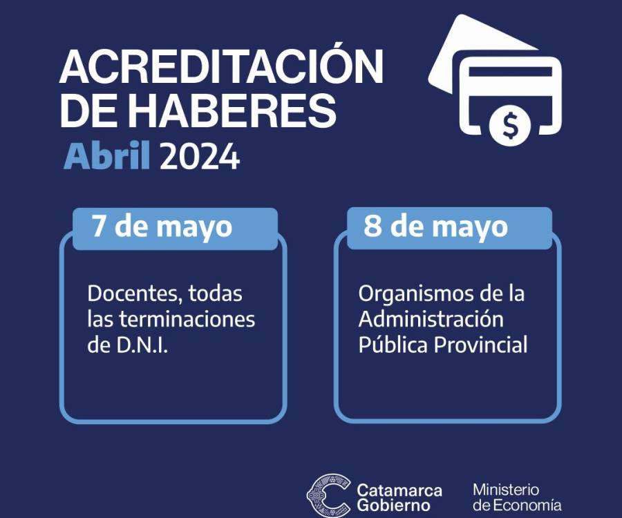 Acreditación de haberes para la Administración Pública provincial