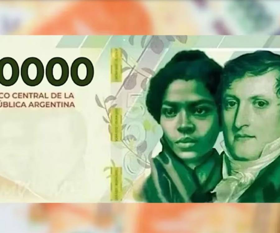Ya circula el nuevo billete de $ 10.000.-